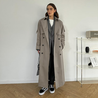 Manteau long coupe-vent croisé en coton épais et polaire pour femme, collection automne-hiver 2026, vente en gros