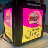 Boîte de livraison alimentaire LED 3 faces P3.91, écran LED étanche IP65, affichage LED FRP 4G GPS WiFi pour publicité sur moto