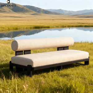Table de canapé d'extérieur moderne en aluminium Ensemble de poufs avec design confortable pour villa et <span class=keywords><strong>jardin</strong></span> - Product Image 4