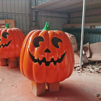 Sculpture de citrouille en résine de fibre de verre artisanale de qualité supérieure, personnalisée en usine, pour la décoration d'Halloween à la maison