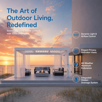 Pergola motorisée en aluminium imperméable de luxe Sweet Home, taille personnalisable, à lames bioclimatiques pour jardin extérieur