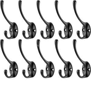Heavy-duty Retro Entrance Zinc Alloy Multifunction 2 <strong>Hooks</strong> Clothes <strong>Hook</strong> Bathroom Bedroom <strong>Wall</strong> <strong>Hook</strong> Hanging Towels Clothes <strong>Keys</strong> - Product Image 1