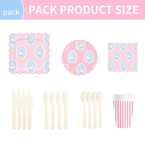 Decoración de Fiesta Temática de Animales DAMAI, Platos, Vasos y Servilletas de Papel Desechables de Color Rosa con Juego de Vajilla de Ganso para Fiesta de Bodas - Product Image 6
