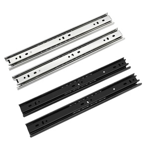 Riel deslizante silencioso <span class=keywords><strong>de</strong></span> acero inoxidable negro <span class=keywords><strong>de</strong></span> 3 secciones para <span class=keywords><strong>cajones</strong></span> <span class=keywords><strong>de</strong></span> <span class=keywords><strong>cocina</strong></span> y escritorio - Product Image 1