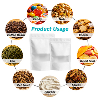 Sachet Doypack Blanc Mat Lebei Packing, Pochette en Papier Kraft, Sachet Ziplock Autoportant avec Fenêtre Transparente pour Emballage Alimentaire, Noix, Thé