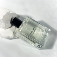 Boîte de parfum d'huile essentielle de rectangle transparent plat clair emballage de soins de la peau Logo fait sur commande bouteille de parfum en verre de 100ml