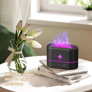 Hxtc88 7 colores 3D fuego llama <span class=keywords><strong>H2o</strong></span> ambientador humidificador Cool Mist Usb pequeña mesa portátil escritorio aceite esencial <span class=keywords><strong>difusor</strong></span> <span class=keywords><strong>de</strong></span> Aroma - Product Image 2