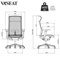 Chaise de bureau ergonomique moderne à roulettes en tissu maillé avec mousse à mémoire de forme moulée, réglage de la hauteur par vérin à gaz, appui-tête réglable, confort de luxe pour le personnel