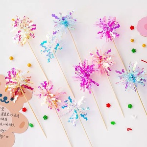 Colorful Cake Toppers Round Birthday Decorations Handmade Ins Style Venue Setup Props - Product Image 2