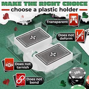 Porta Cartas Acrílico de Doble Cubierta Burius, Giratorio 360 Grados, para Accesorios de Póker y Casino, Cartas de Juego - Product Image 4