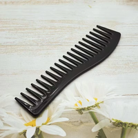 Peigne à dents larges pour hommes, double usage humide et sec, à pointe arrondie en forme de S, confortable à tenir