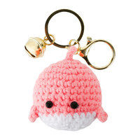 Porte-clés en peluche créative en fourrure crochetée 3D, petit motif de baleine, mignon, cadeau en provenance de Chine avec emballage indépendant