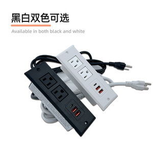เต้ารับแบบฝังโต๊ะทำงาน Huibaili มาตรฐานอเมริกา พร้อมพอร์ต USB สำหรับสถานีงานสำนักงาน - Product Image 4