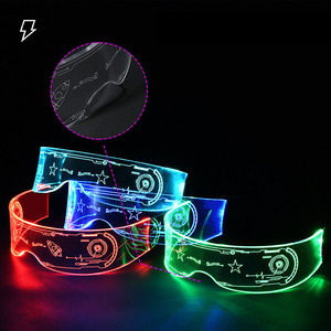 Colored Rectangle <strong>Party</strong> <strong>Glasses</strong> Blinking Light up Led Sunglasses Wireless Plastic Glowing Neon Led <strong>Glasses</strong> for <strong>Party</strong> - Product Image 2