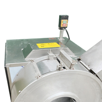 Automatische gemotoriseerde fruit-, groente- en cassave-snijmachine, aardappelchips-snijder, friet-snijmachine, roestvrij staal, verstelbaar