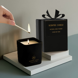 <span class=keywords><strong>Bougeoir</strong></span> en verre noir de luxe 8oz Vente en gros <span class=keywords><strong>fait</strong></span> <span class=keywords><strong>maison</strong></span> aromathérapie - Product Image 2
