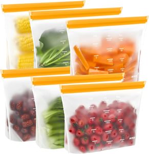 Bolsas Reutilizables para Congelador de un Galón, Libres de BPA, Aptas para Lavavajillas, a Prueba de Fugas, para Marinar Carnes y Almacenar Alimentos, con Soporte Incluido - Product Image 1