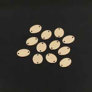 Hot bán 14k vàng đầy engravable Thẻ Mặt dây chuyền tùy chỉnh đồ trang sức hình bầu dục kết nối - Product Image 5