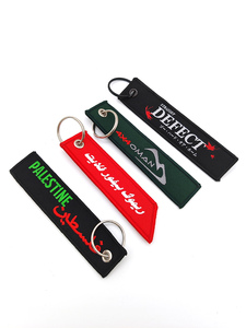 Llavero Jet Tag Personalizado de Doble Cara con Logotipo Grabado, Llavero Bordado, Etiqueta Tejida, Llaveros de Tela en Blanco, Llavero Jet Tag, Mosquetones - Product Image 1