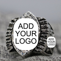 Bague de championnat de football 2019, métal plaqué or et argent avec perles de diamant zircon, parfaite pour les cadeaux ou les fêtes