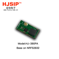 HJSIP HJ-380PA pour module BLE5.0 Nrf52832 Port UART Transmission transparente Antenne intégrée Compatible IoT 10x20mm Chine