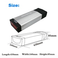 Boîte de batterie pour vélo électrique, support arrière, haute capacité, 117 cellules, 36v 48v 52v, boîtier vide, 18650 pièces