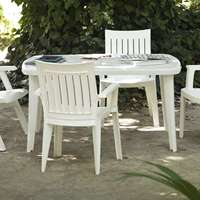 Table d'extérieur minimaliste Tonelle en polypropylène de haute qualité 170 cm x 100 cm - Blanc