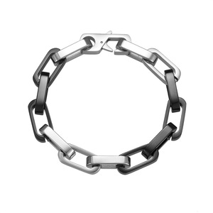 European American Hipster Inspired Trendy Stainless Steel <b>Bracelet</b> Personalized Unisex Gift Color-Blocked Design 18K Gold Plated - Product Image 5