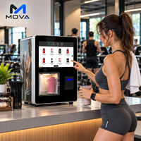Mesin Dispenser Protein Shake dengan Pengaturan Waktu dan Kecepatan Pencampuran, Penyimpanan Empat Rasa, Pembaca QR, Uang Koin, Kartu, dan Pendingin