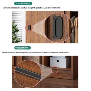 Armario Moderno y Sencillo con Puerta Corredera de Madera para Dormitorio, Apartamento, Oficina en Casa, Hotel, Alquiler, Económico, Tamaño Pequeño - Product Image 2