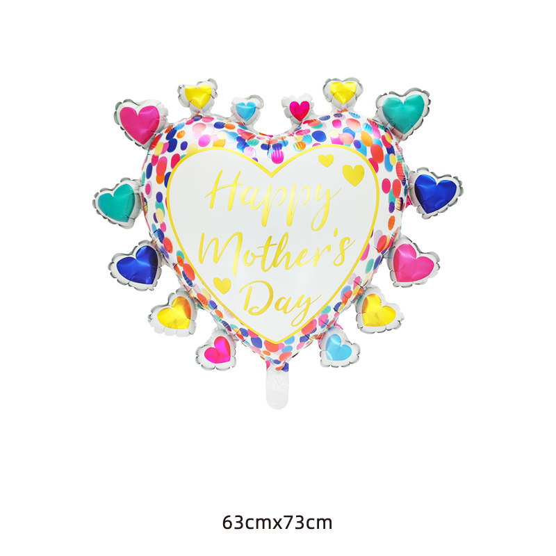 Coeur coloré à pois-BONNE FÊTE DES MÈRES