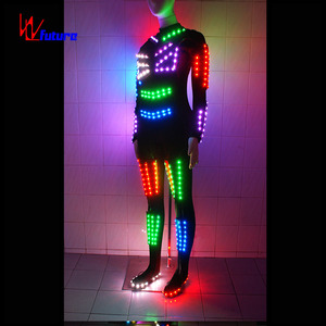 RF-Fernbedienung LED-Tanzkostüm für Akrobaten, Programmierbares Akrobaten-Show LED-Kleidungsstück LED-Anzug Schwarz 1 Stück Erwachsenen-Set - Product Image 4