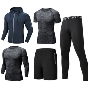 <span class=keywords><strong>Abbigliamento</strong></span> da <span class=keywords><strong>Palestra</strong></span> da <span class=keywords><strong>Uomo</strong></span> Dropshipping Ingrosso Logo Personalizzato Shark Set 5 Pezzi in Poliestere Dry Fit Fitness per <span class=keywords><strong>Uomo</strong></span> - Product Image 5