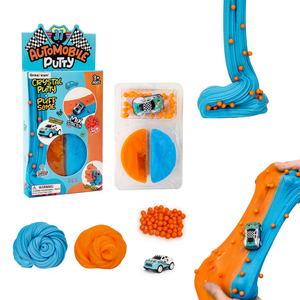 Venta al por mayor de Slime elástico DIY, plastilina, arcilla de modelar, masilla mágica de cristal, adornos para slime, 9 colores, embalaje personalizable - Product Image 1