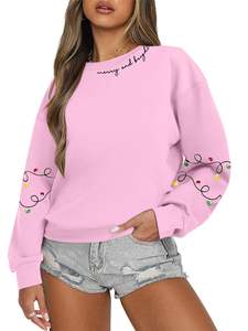Tops de invierno para mujer, Sudadera corta para mujer, camisetas de algodón informales vintage personalizadas ligeras para mujer - Product Image 6
