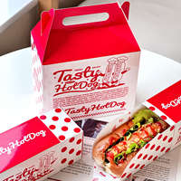 Boîte à pâtisserie en carton imprimable, emballage alimentaire commercial pratique pour hot-dogs, saucisses, croissants et sandwichs