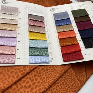 Tessuto per Abbigliamento Nuovo <span class=keywords><strong>Design</strong></span> 100% Poliestere Raso Ingrosso Tessuto Raso Jacquard Leopardato in Seta per Abaya da Donna - Product Image 6