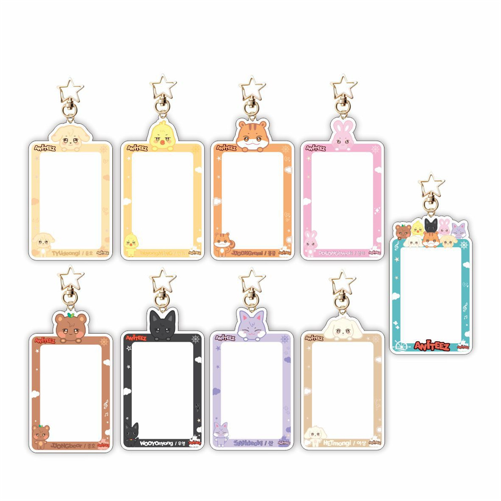 ATEEZ ユノ アクリルフレーム KPOP ATEEZ ANITEEZ Cartoon Photo Frame Acrylic Card Holder Keyring