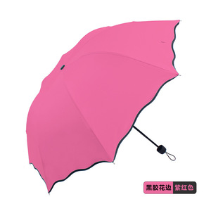 2025 Paraguas plegables ondulados de flores mágicas de diseño Popular para la lluvia impermeables para mujer - Product Image 5