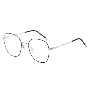Monture de lunettes en métal Qianai, ronde, unisexe, pour myopie, anti-UV et anti-lumière bleue, taille moyenne - Product Image 1