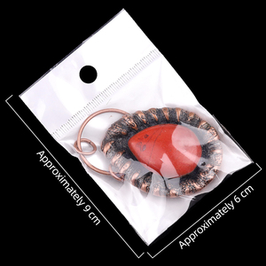 Colgante de Cristal en Forma de Lágrima con Envoltura de Cobre, Estilo Retro Espiritual, <span class=keywords><strong>Amuleto</strong></span> de Piedra Natural para Sanación y Uso en Altar - Product Image 4