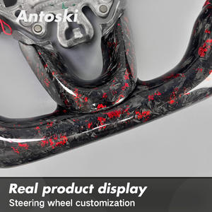 Volant de voiture en fibre de carbone forgée <span class=keywords><strong>rouge</strong></span> personnalisé avec LED intelligentes, style sportif pour <span class=keywords><strong>Mini</strong></span> F54 F55 F56 F57 F60 <span class=keywords><strong>Cooper</strong></span> S Clubman ONE - Product Image 5