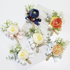 Boutonnière de poignet fleurs Corsage broche boutonnière hommes Bracelet de mariage demoiselle d'honneur bouton de mariage témoin Corsage - Product Image 4