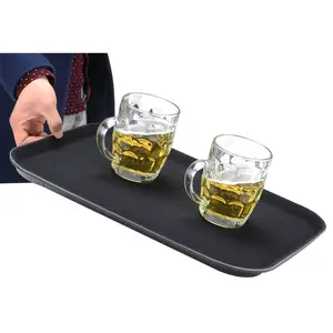 Wholesale 18"X26" Rectangle Plastic Non Slip Food Serving Tray 45cmX65cm Black Or Brown