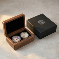 Boîte à pièces de monnaie en bois de pin noir de luxe écologique Landy, vitrine pour pièces de monnaie de collection avec couvercle en verre, double fente, rangement pour collectionneur, cadeau