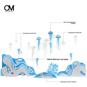 Decorazione OM in PVC a Tema Oceano, Meduse Sospese per Allestimento Aula, Esposizione in Centri Commerciali e Vetrine - Product Image 5