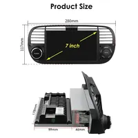 Autoradio Android 7 Pouces pour Fiat 500 Abarth 2007 - 2015 Unité Principale Multimédia CarPlay Sans Fil Lecteur Vidéo Navigation