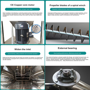 Convoyeur à poudre continu à vis double haute vitesse en acier inoxydable avec moteur, capacité de 2000 kg/h pour le moulage plastique - Product Image 3