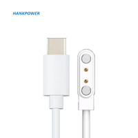 Cordon de chargeur magnétique OEM Type C mâle à 4 broches 2 broches câble d'alimentation Pogo câble de chargeur magnétique USB C