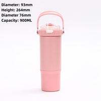 Gobelet isotherme portable personnalisé de 30 oz en acier inoxydable 316 à double paroi, style américain, avec paille, nouveau design, pour café
